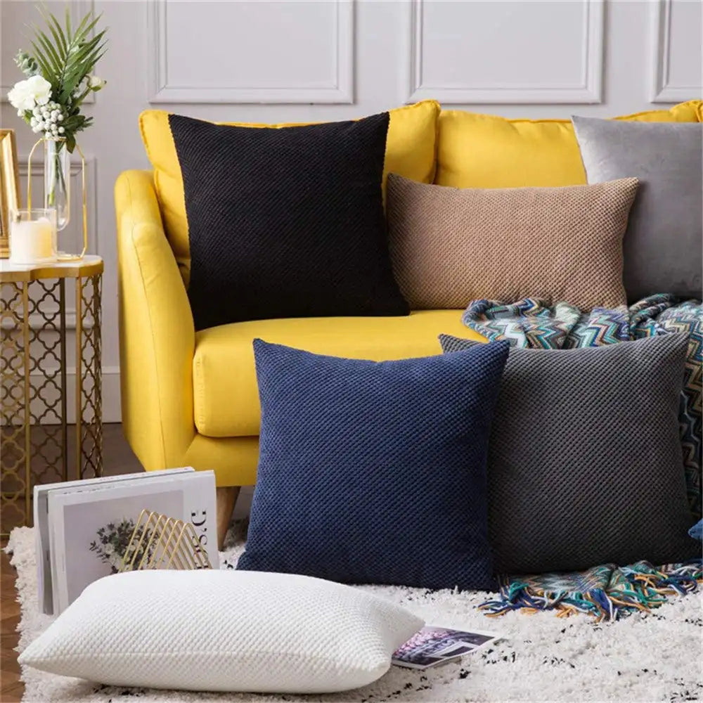 Navy throw pillow 18x18 with insert – decorative cushion for living room sofa