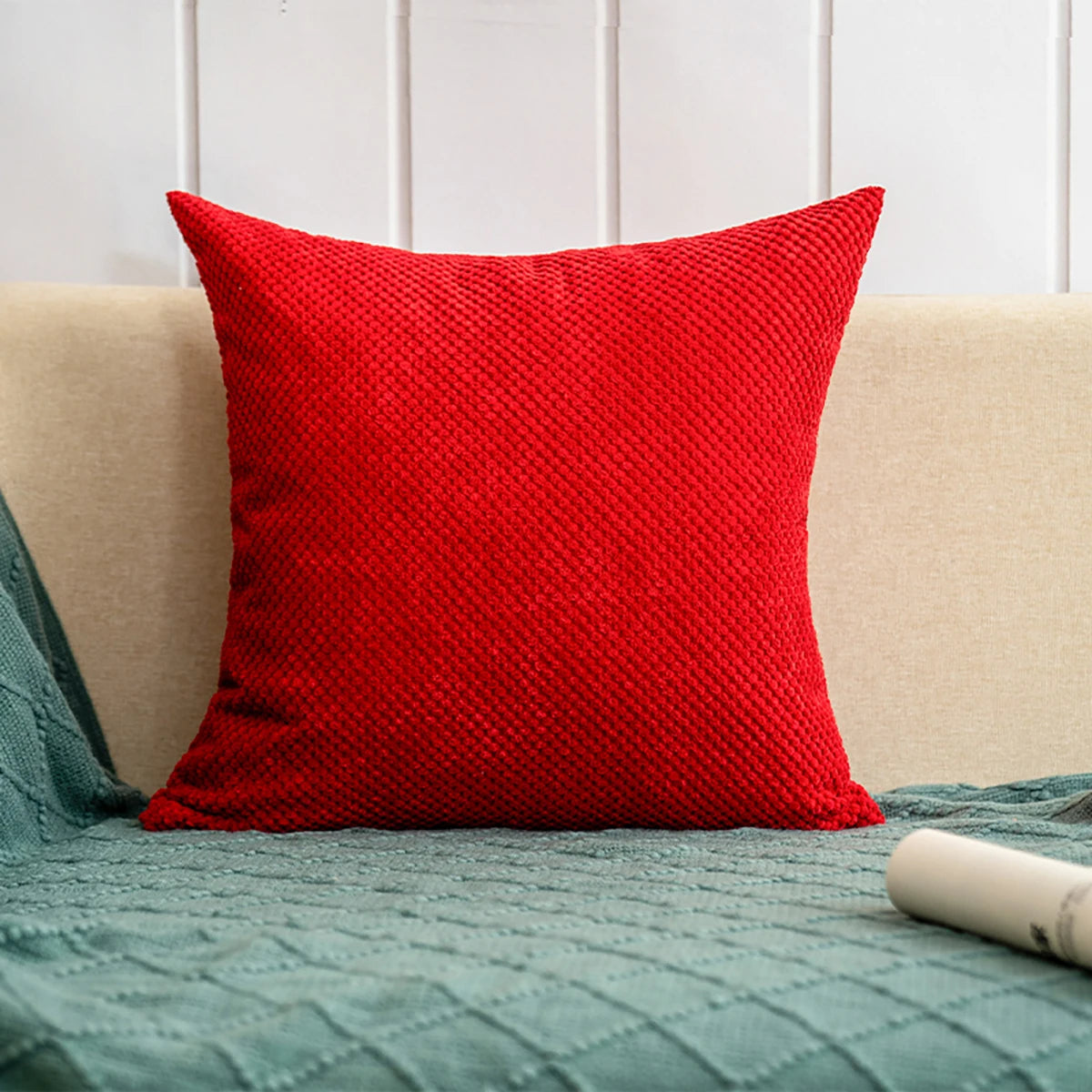 Navy throw pillow with hidden zipper removable washable cover