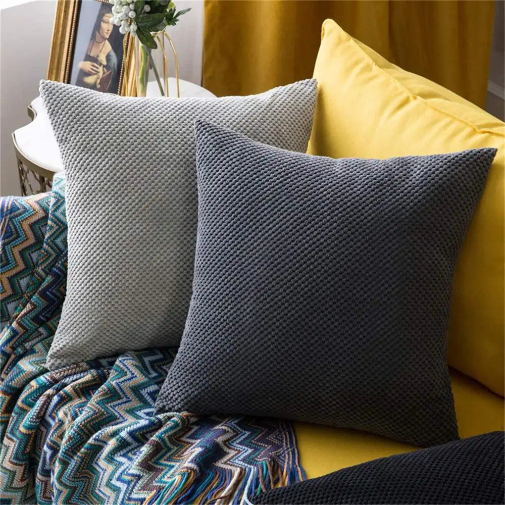 Solid navy 18x18 cushion with plush insert
