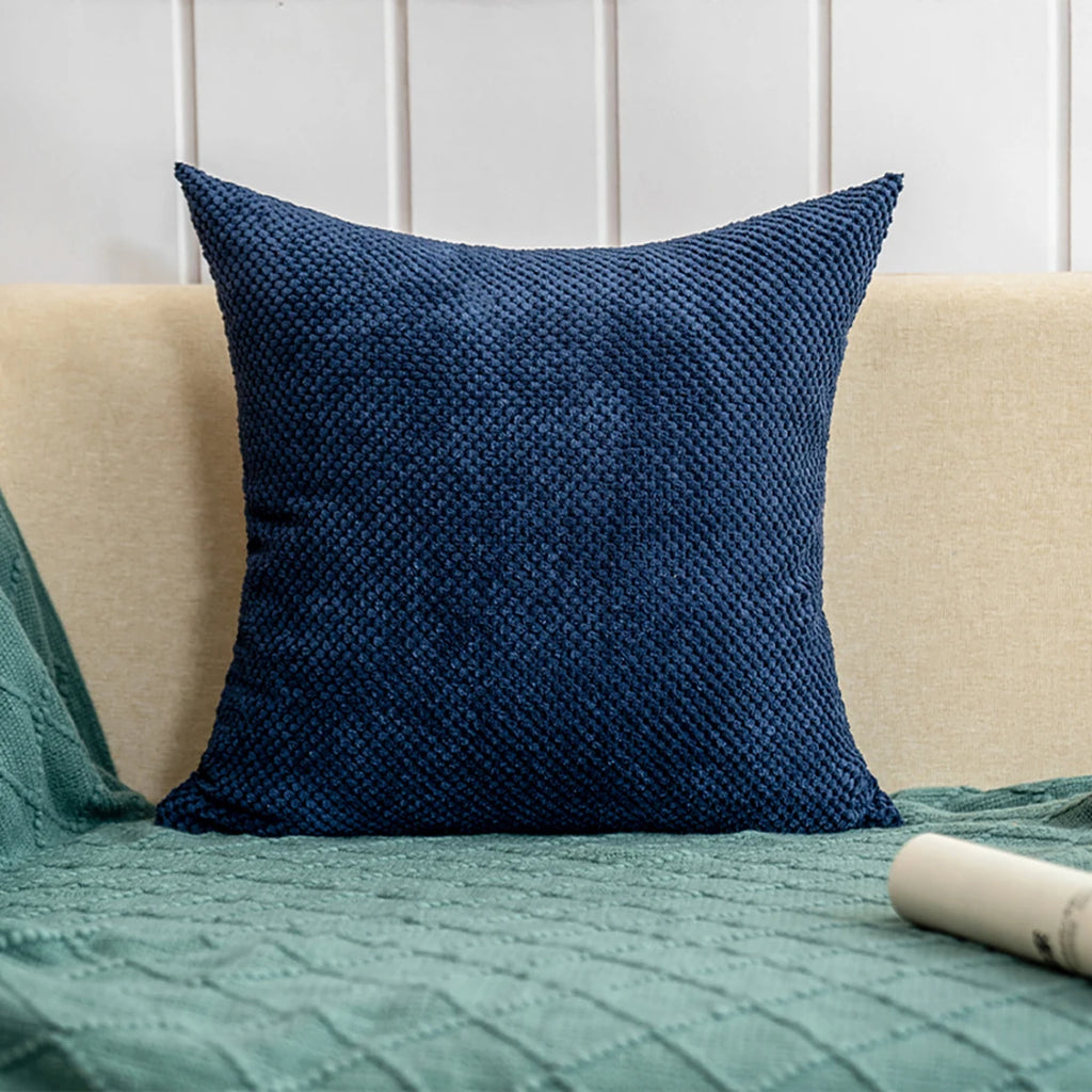Solid navy 18x18 cushion with plush insert
