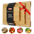 Bamboo Cutting Board Set of 3 – Wooden Boards with Handles For Kitchen.