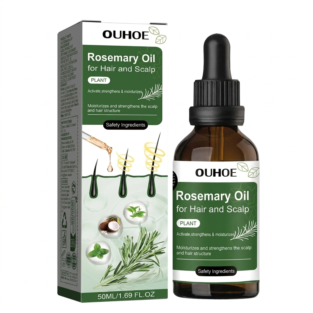 Rosemary Oil for Hair & Scalp Treatment – 50ml Nourishing Serum with Coconut & Peppermint Oils.