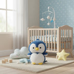 Adorable blue penguin plushie stuffed toy