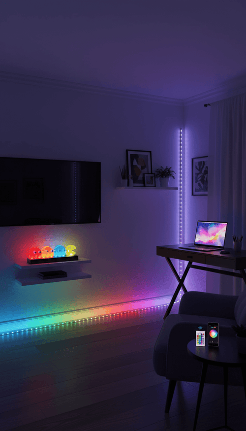 Motion RGB Ladder Light – LED Ambient Corner Light for Gaming Room & Bedroom