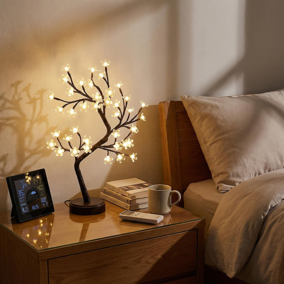 Cherry Blossom Bonsai Tree Light – LED Night Lamp for Bedroom & Home Decor