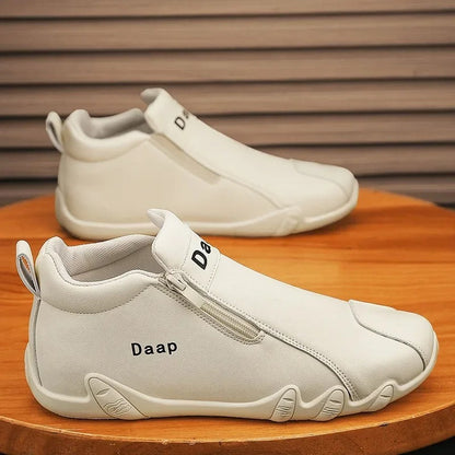 Luxury Round Toe Men Ankle Boots Light Slip