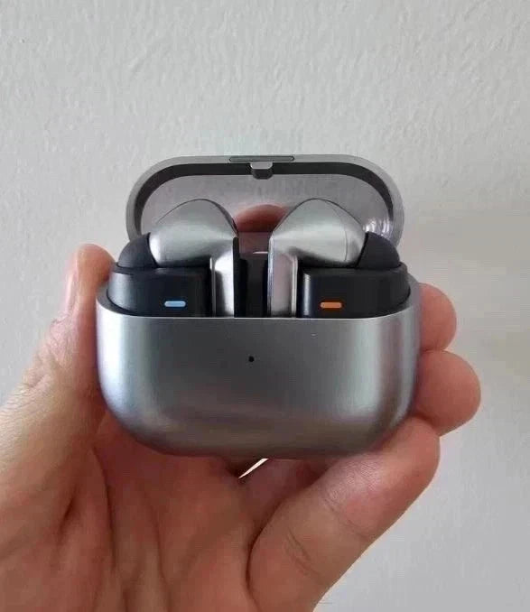 Samsung Galaxy Buds3 Pro earbuds with charging case