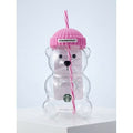 Starbucks Bear Glass Cup with Straw – Pink Collectible Tumbler
