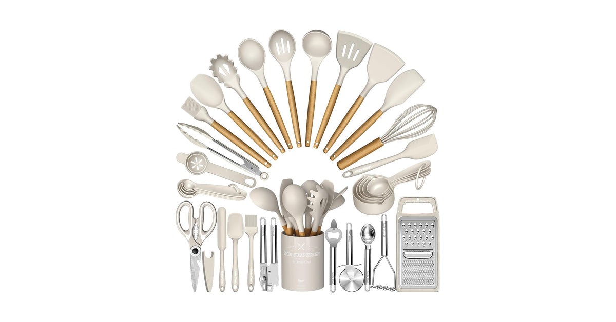 34 PCS Kitchen Cooking Utensils Set (Silicone, Heat Resistant)