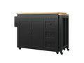 Portable Black Kitchen Island with Wheels