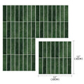 Dark Green 3D Self-Stick Backsplash Wall Tiles (10pcs)