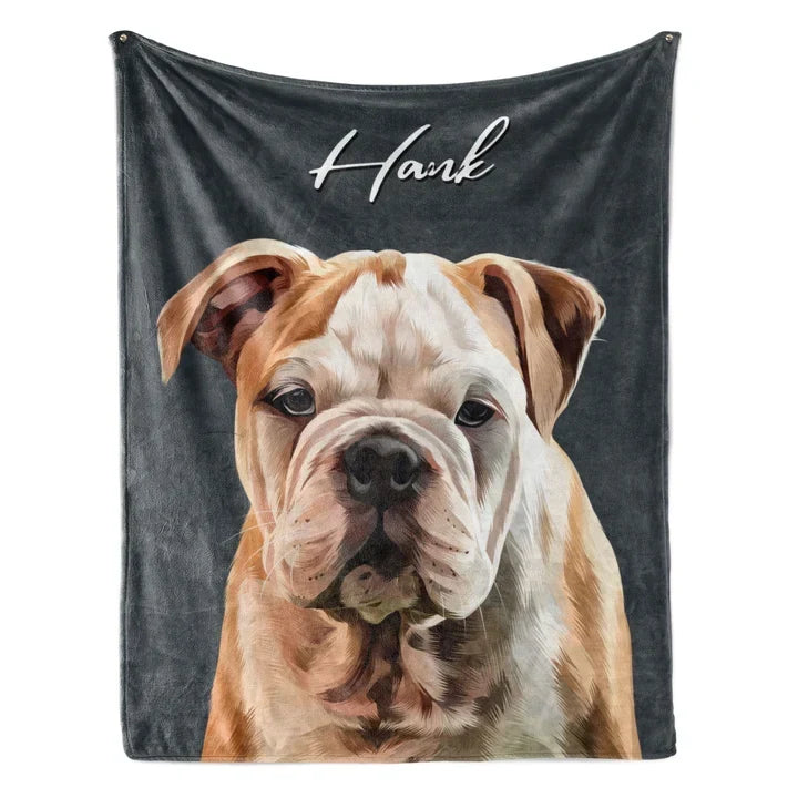 Custom Pet Portrait Blanket